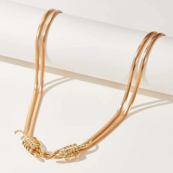 🦂 Awesome Double Layered Snake Chain Scorpion Necklace 🦂 - Picture 2 of 7